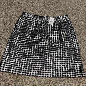 J. Crew Black and White Patterned Midi Skirt